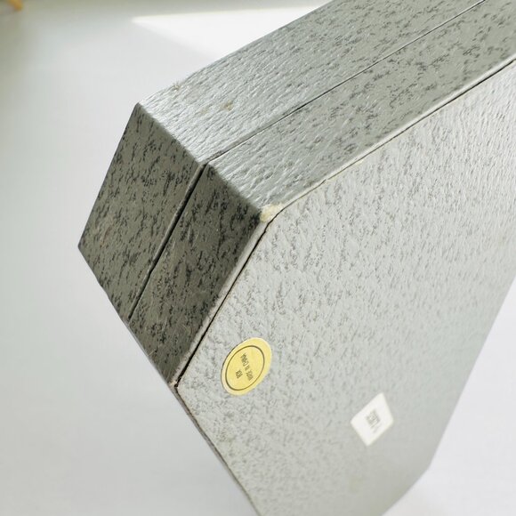 Vintage Croton Jewelry Hardcase Empty Case Gray Presentation Box Inside Velvet - Picture 9 of 15